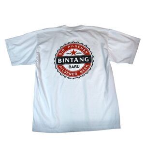 VTG. BIR PIL SENER Trade Mark BINTANG BALI BEER Men’s T Shirt White XL